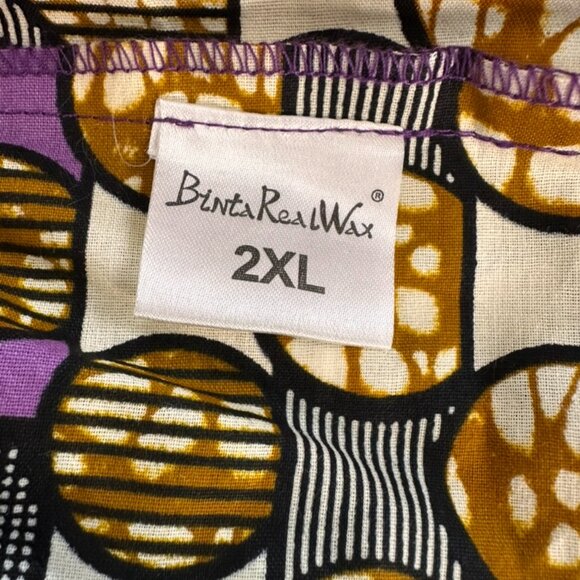 Binta Real Wax African Print Peplum Hi-Low Top | Size 2XL | New - Picture 5 of 10